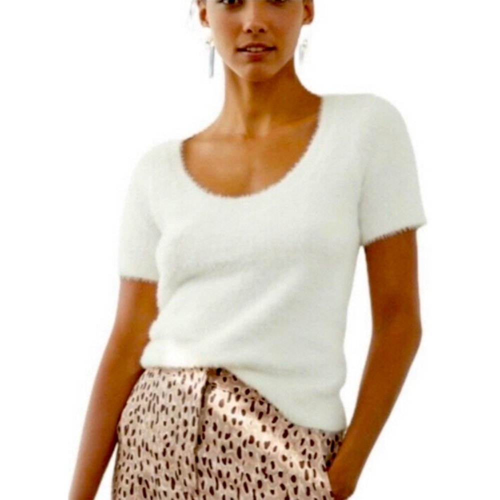 Anthropologie•Maeve Scoop Neck Fuzzy Top